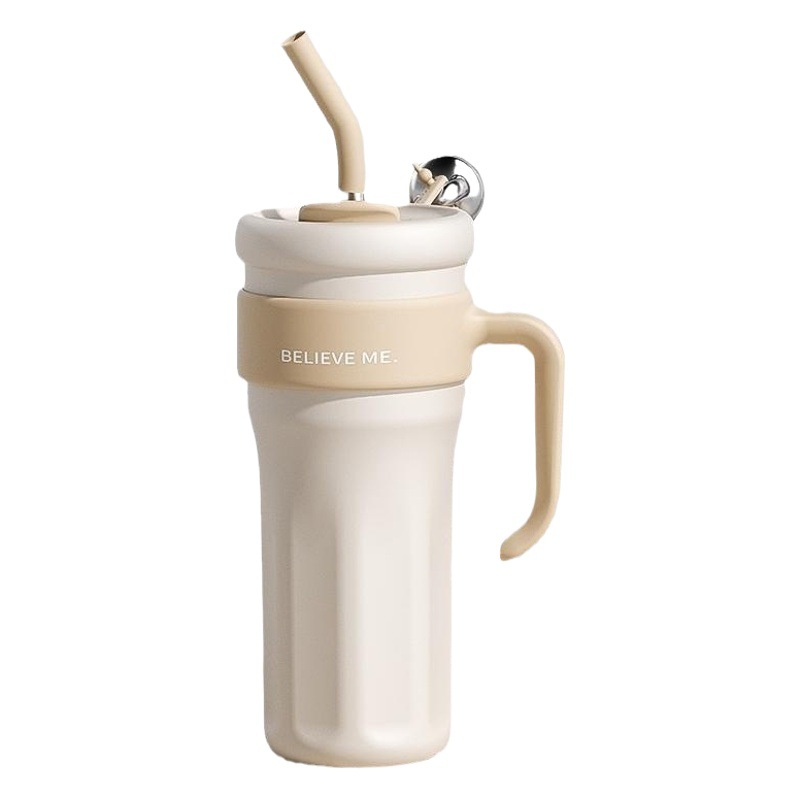 Taza de aislamiento de acero inoxidable 316 taza de café Bingba taza fría para niñas de alto valor taza de agua portátil de gran capacidad con pajita