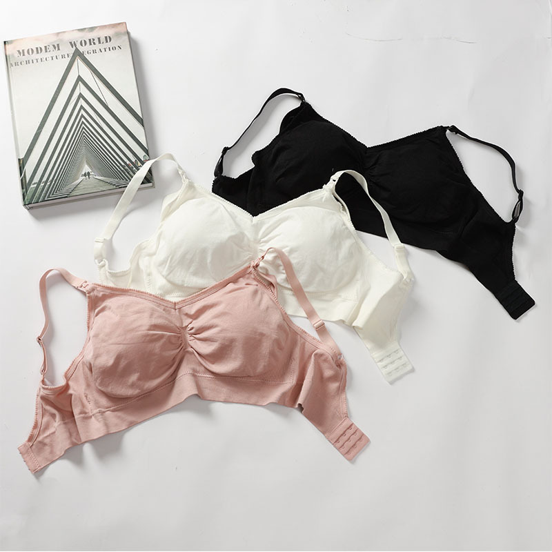 Seamless Maternity Nursing Bra for Breastfeeding during Pregnancy, Prenatal and Postpartum, No Rims, Push-Up Anti-Sagging Breast Milk Feeding Bra