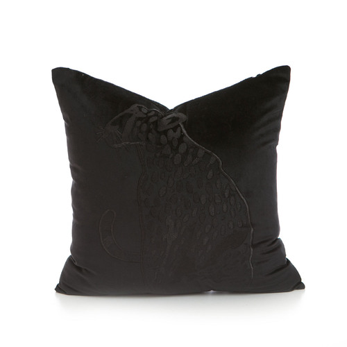 Bedside pillow cushion cover ins style high-end black leopard embroidery pillow cover model room light luxury sofa pillow