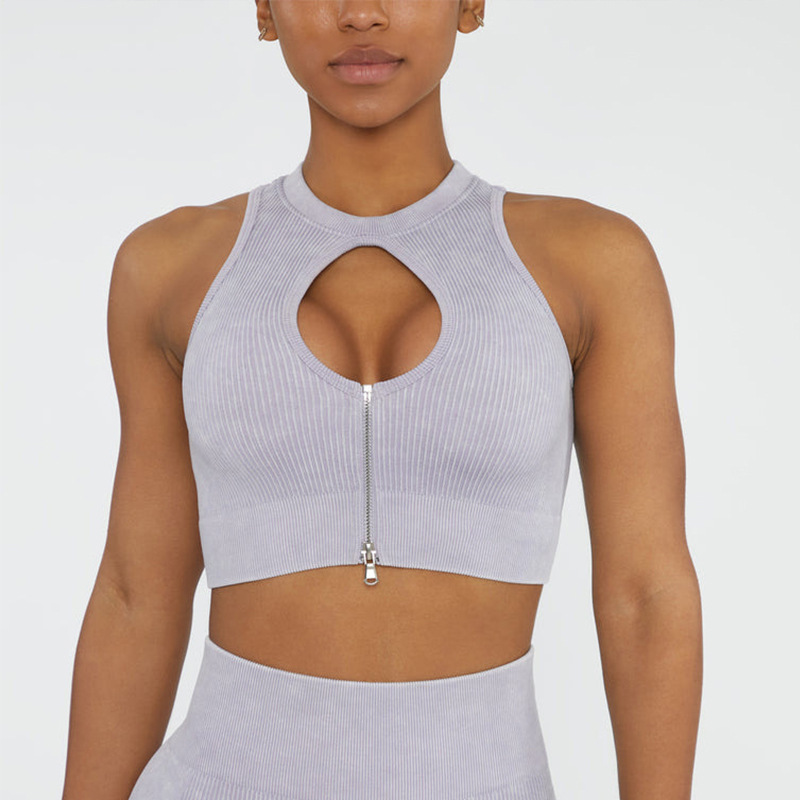 Traje de yoga roscado europeo y americano transfronterizo personalizado espalda corta fitness ropa de yoga elástica ropa deportiva al por mayor