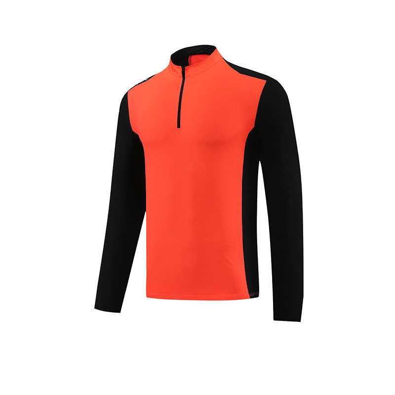 Camiseta deportiva de primavera para hombre, de secado rápido, con cuello alto, media cremallera, para entrenamiento físico, para comercio exterior transfronterizo en Amazon