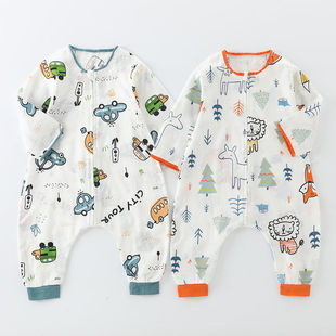 Sleeping Bag for Children and Infants, Summer Style, Two, Four, Six Layers, Thin Cotton, Split-Leg Design, Spring and Autumn, Anti-Startle, Suitable for All Seasons, Thermal