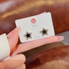 Silver needle, fashionable earrings from pearl, cute accessory, silver 925 sample, internet celebrity