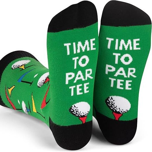 Cross-Border Amazon Green Flag Golf English Foot Letter Pattern Fun Gift Mid-Tube Socks Sports