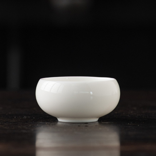 Suet-fat jade white porcelain ice cup jade porcelain single cup set kung fu meditation cup master cup personal tea cup tea cup