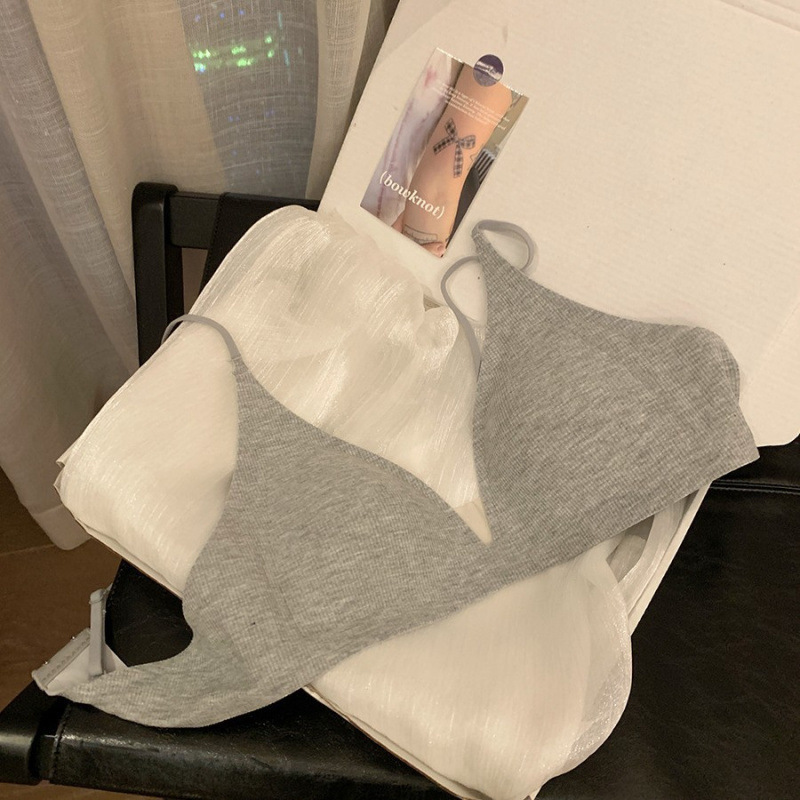 Xinbangbang Bra Original Seamless Threaded Skin-Friendly Triangle Cup Intimates Women's Thin Breathable Small Breast Beautiful Back Bra