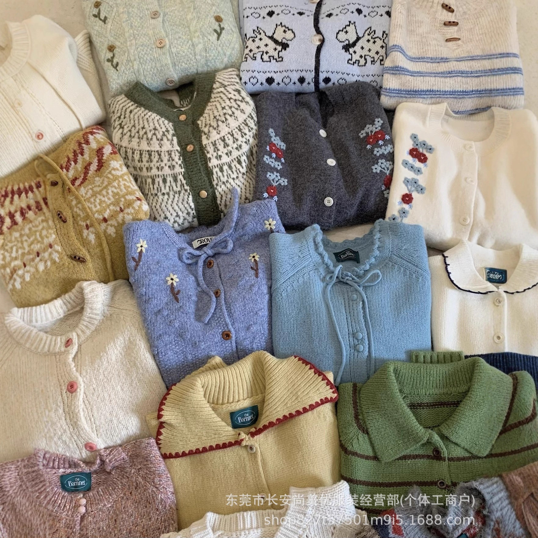 Korean Cute Style Autumn Women's Cardigan Knitwear Jacket Small Fresh Women's Sweater Small Cardigan Live Broadcast Export