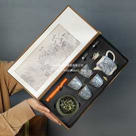 禅意文创香道汝窑功夫茶具套装广告商务礼物企业活动伴手礼品