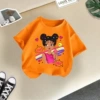 Orange smiley little girl short sleeves