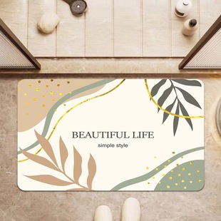 Casual Diatom Mud Entrance Door Floor Mats, Household Bathroom Non-Slip Water-Absorbent Foot Mats, Easy Care and Stain-Resistant Door Mats