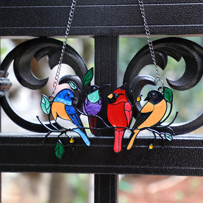 Epoxy Craft Pastoral Bird Alloy Pendant Artificial Decorations