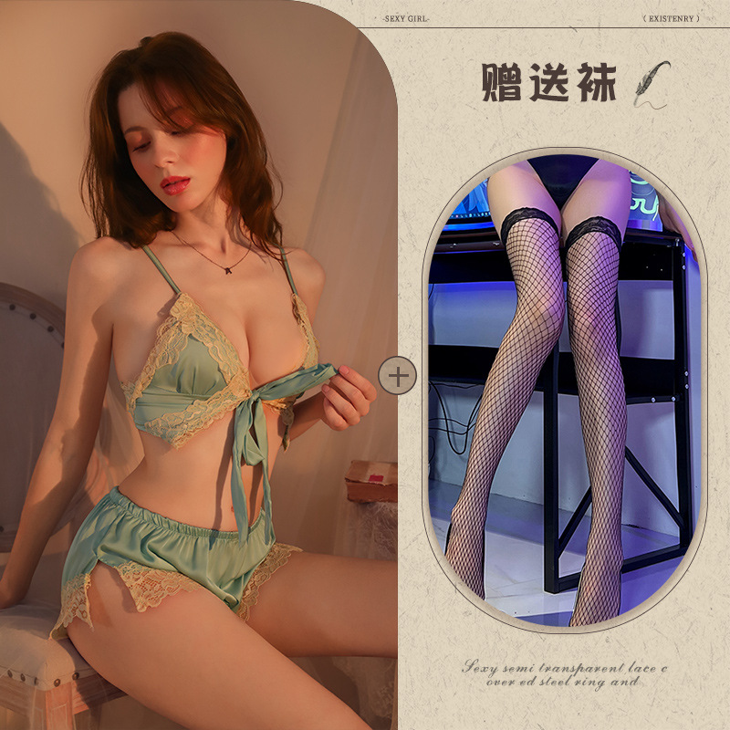 그린 + 블랙 망사 스타킹