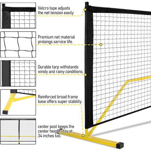 Portable Pickleball Net Frame, Outdoor Pickleball Court Positioning Marking Tape, Pickleball Equipment