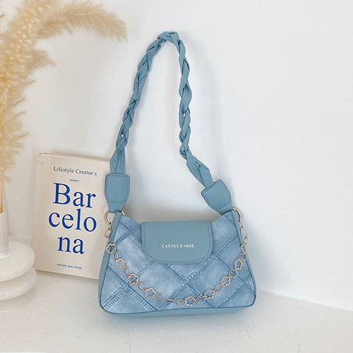 Summer  New Fashion Gingham Chain Top Handle Crossbody Shoulder Bag Small Women's Bag Supports Large Wholesale Mixed Batch