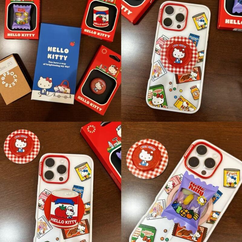 【Bubble Magnetic Phone Case】Hellokitty Collaboration Delicious Snacks Sitting Kt Canister Gummy Bag