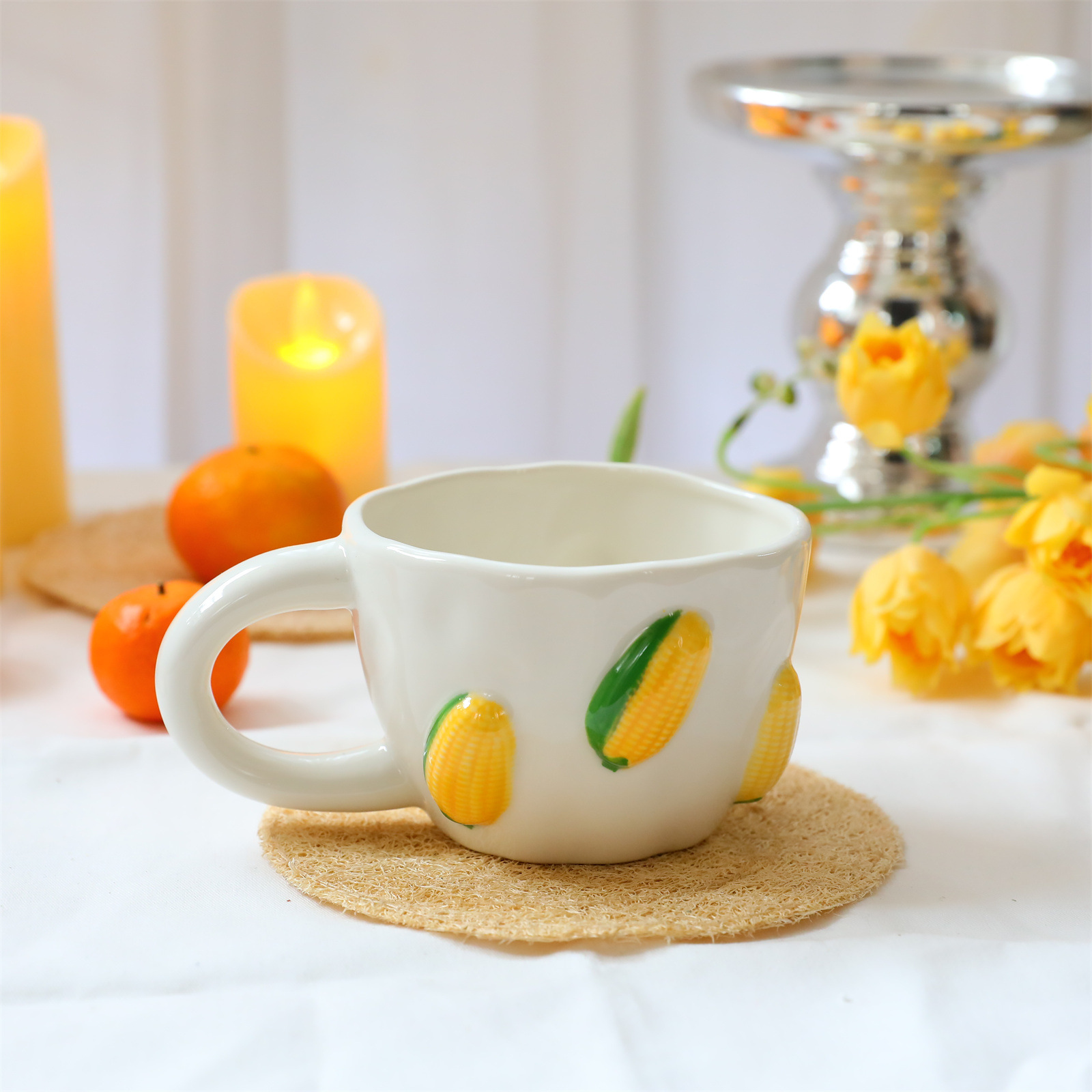 780g Weight Mug Kitchen and drinking utensils 1 Piece Quantity Banquet, Party Occasion ceramics Material Cherry Pattern Casual, Elegant, Cute Style Casual Elegant Cute Cherry Ceramics Mug 1 Piece 20