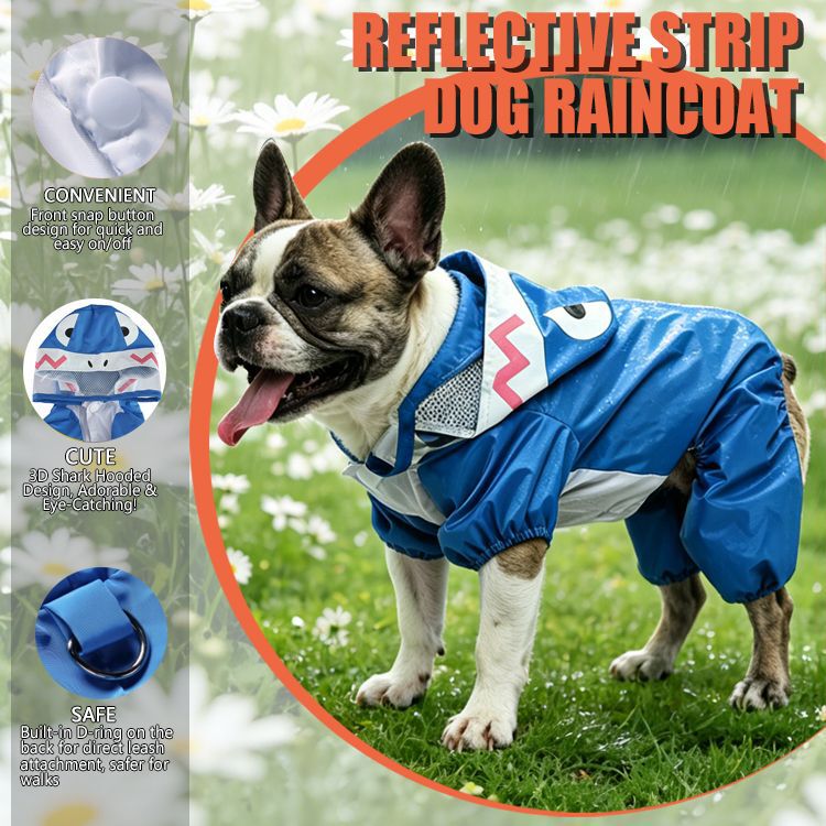 Cross-Border Hot Selling Funny Puppy Raincoat with Reflective Strips, Traction Hooded Waterproof Four-Legged All-Inclusive Pet Raincoat Cross-Border Hot Selling Funny Puppy Raincoat with Reflective Strips, Traction Hooded Waterproof Four-Legged All-Inclusive Pet Raincoat