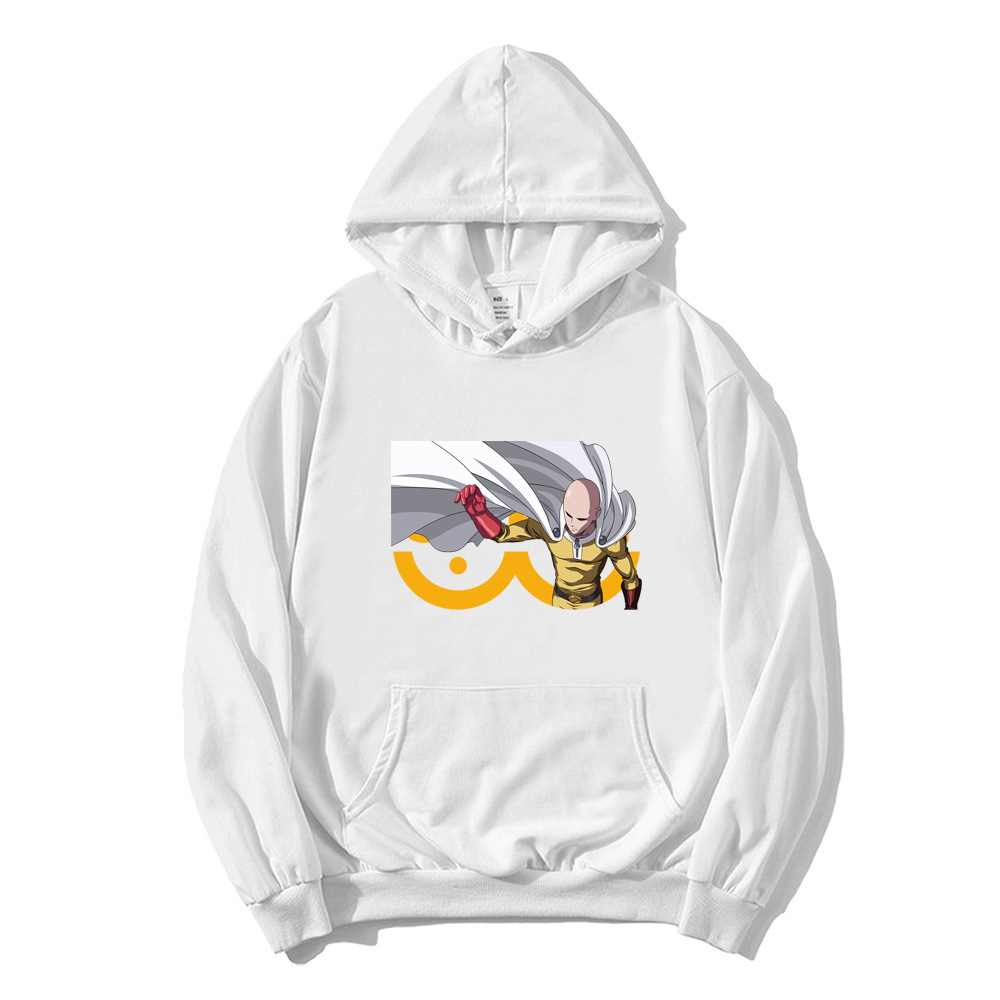 Un golpe Superman Saitama Teacher Anime Periférico Otoño e invierno Moda para hombres y mujeres Suéter de pareja Sudadera con capucha Chaqueta de manga larga