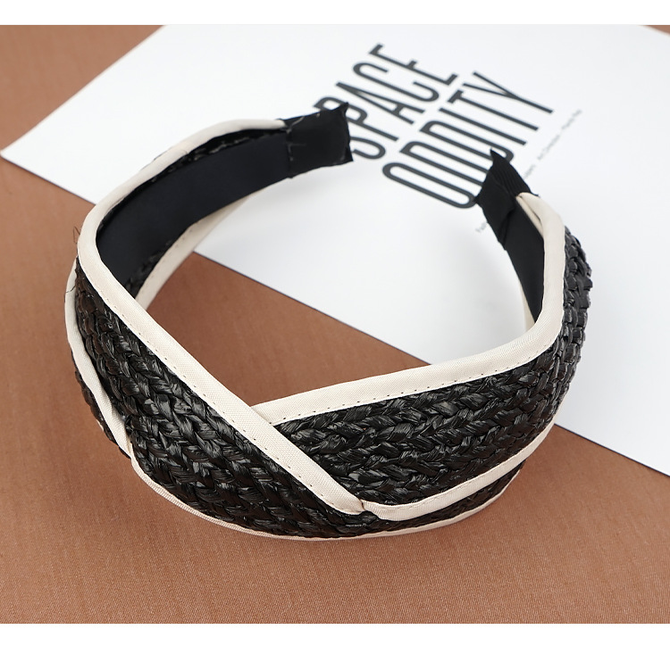 Ethnic Style Solid Color Straw Hair Band1