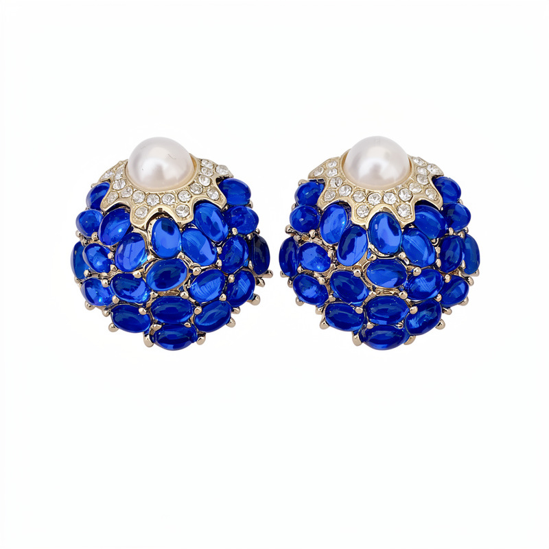 Medieval vintage aguja de plata diamantes perlas pendientes retro exquisitos pendientes de nicho ligero lujo alta sensación de pendientes image 6