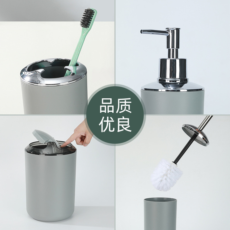 Bathroom Wash 6 Piece Bathroom Storage Kit Trash Juego de almacenamiento de baño