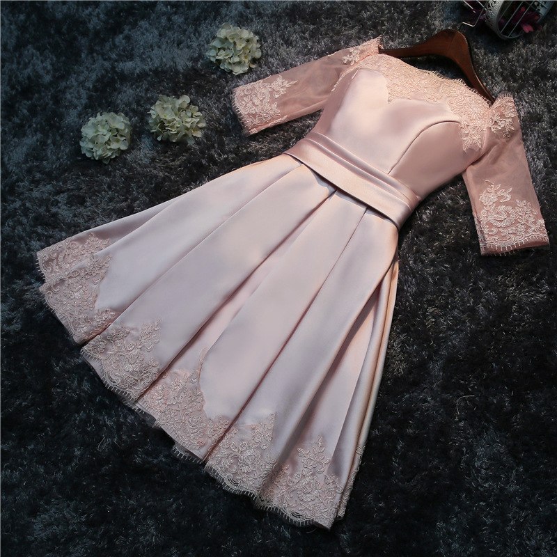 Short Skirt Bridesmaid Dress 2026 Summer New Slim-Fit Slimming Banquet Toast Dress Party Host Performance Cocktail Dress