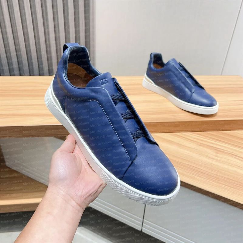 In-Stock Slip-On Genuine Leather Loafers Korean Style Versatile Fashion Sneakers with Cross Elastic Band Lazy Casual Low-Top Shoes