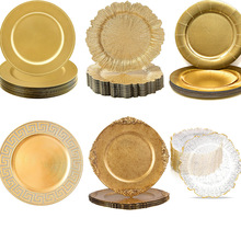 Plastic Decorative Plates for Table SettingGold Charger Plat