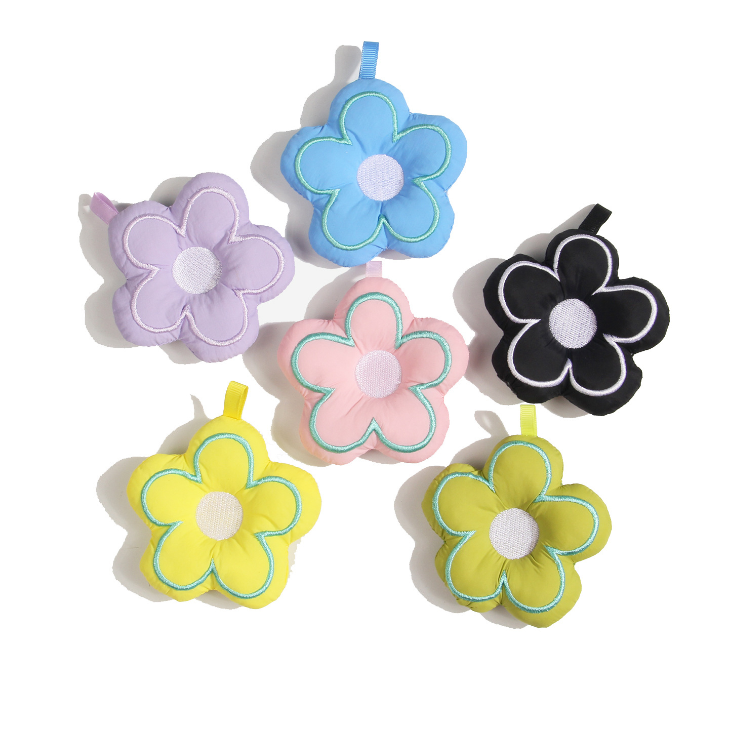 New cotton-filled fabric five-petal flower DIY brooch, Japanese style, for girls' bags, clothing, hair accessories, semi-finished parts wholesale