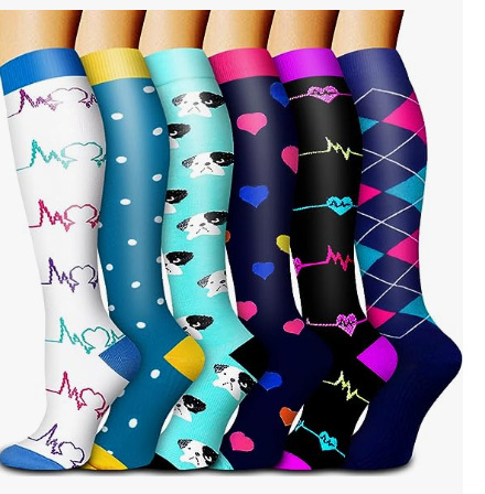 Calcetines de compresión de traje de color mixto exclusivo transfronterizo Calcetines deportivos de comercio exterior Calcetines de becerro Calcetines de compresión deportiva Hombres y mujeres Al por mayor