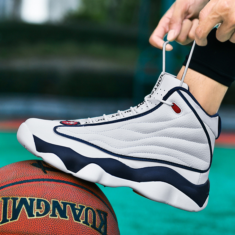 Men's and women's basketball shoes fashionable all-match thick-soled wear-resistant sneaker couple slip-on high-top trendy running shoes sneakers