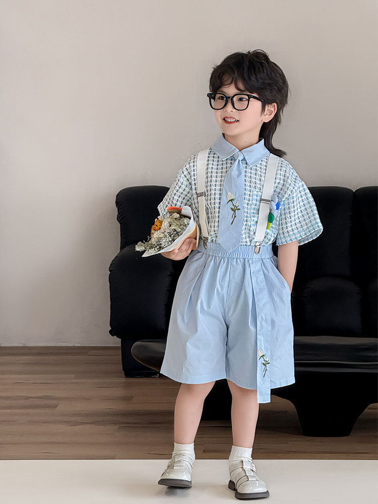 Подтяжки для мальчиков, летняя свежая детская рубашка, платье, костюм, для подиума