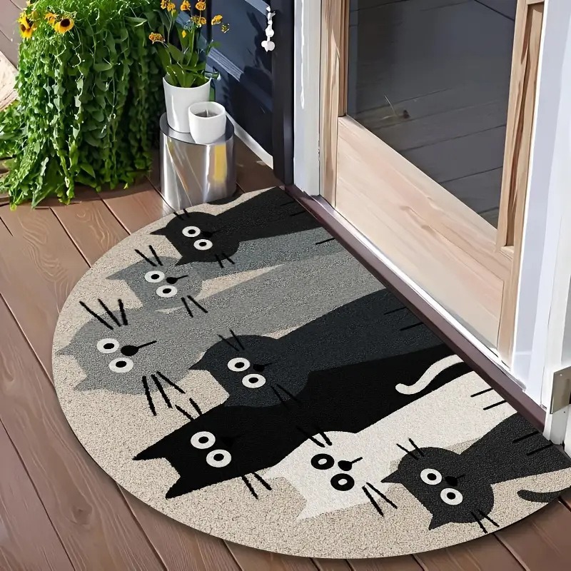 Deurmat cartoon kat design antislip waterabsorberend tapijt_voghion.com