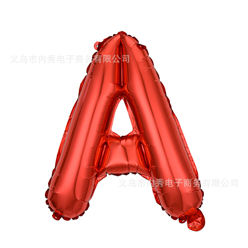 Globo de letra de película de aluminio de 16 pulgadas, versión americana en mayúsculas, cuerpo delgado, pinyin en inglés, decoración de caracteres, globo de papel de aluminio AZ al por mayor