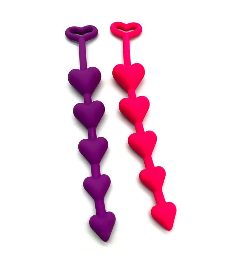 Silicone Anal Beads Plug with Tapered Tip, Portable Purple Design — detail image 2