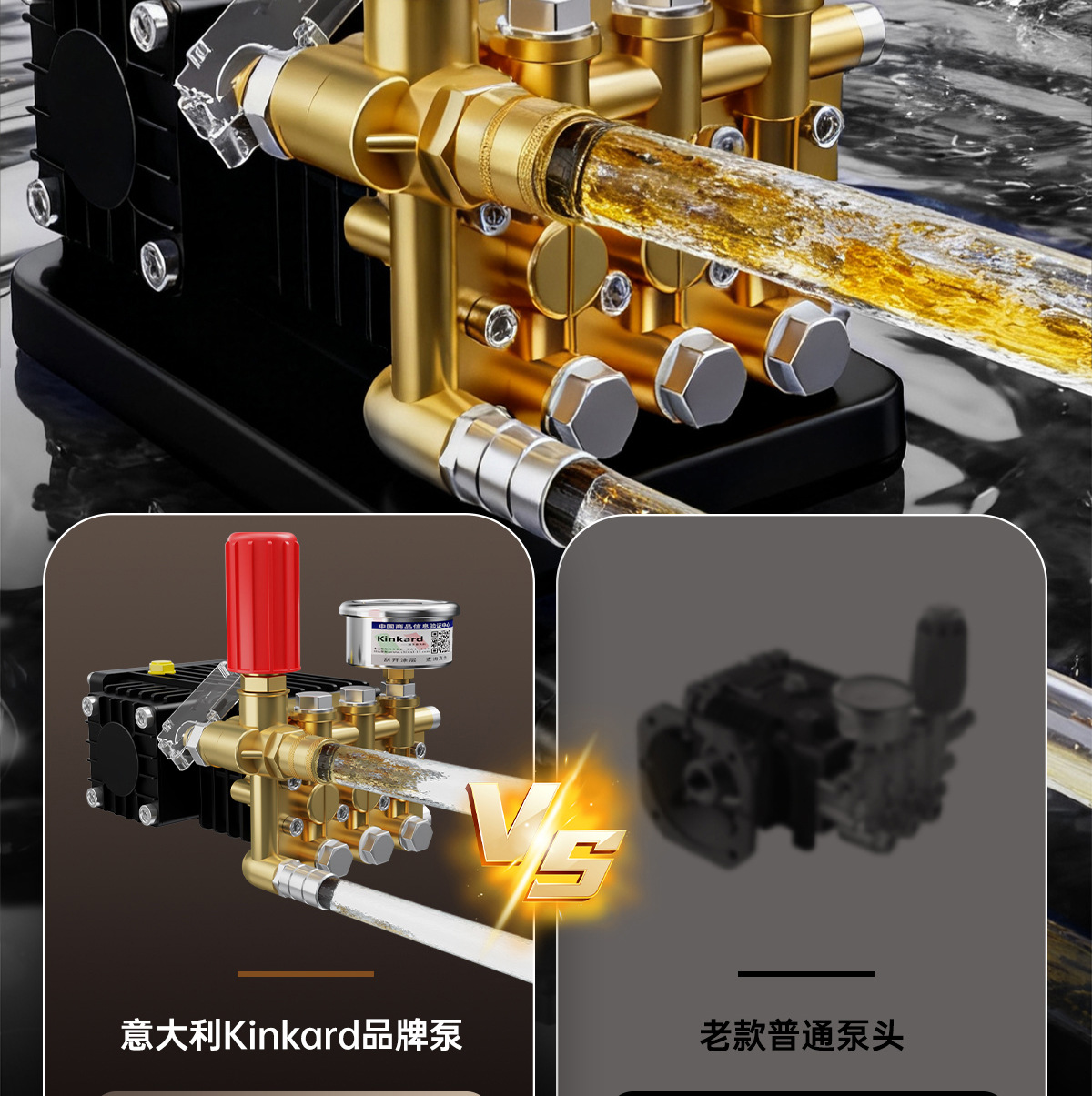 Italian Kinkard Ultra-High Pressure Household Car Washing Machine Commercial Cleaning Machine 220V Household Water Gun Powerful Water Pump