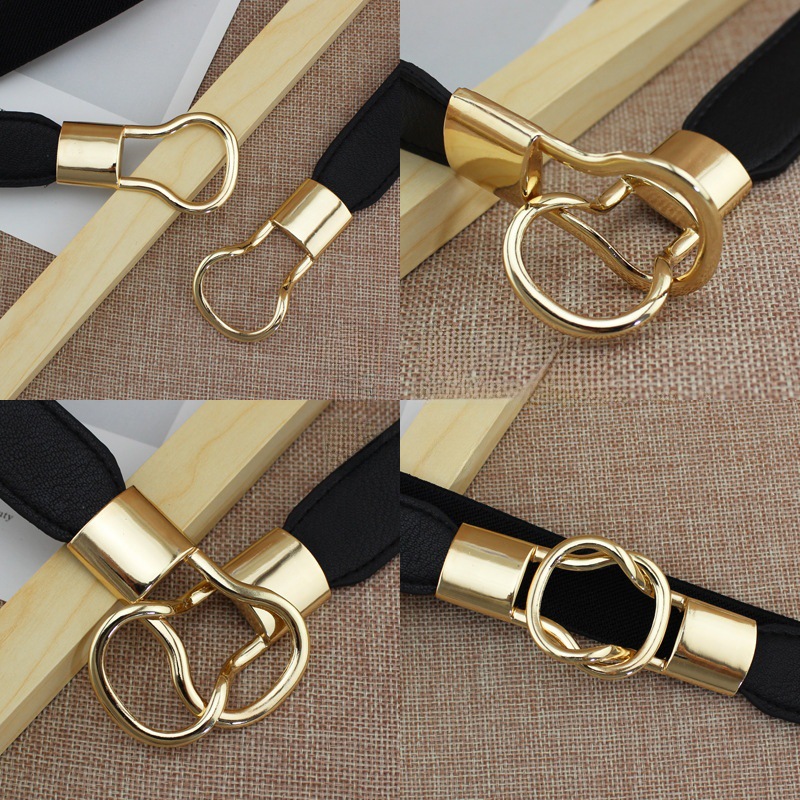 Versiunea coreeană a taliei elastice subțiri pentru femei, cu curea decorativă pentru rochie, rochie, curea mică alb-negru, Tide a Generation Hair_voghion.com