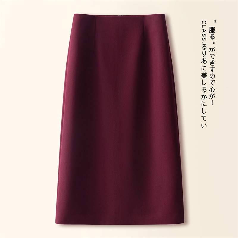 a字半身裙女秋冬2025新款高腰显瘦毛呢中长款裙子黑色包臀直筒裙|undefined