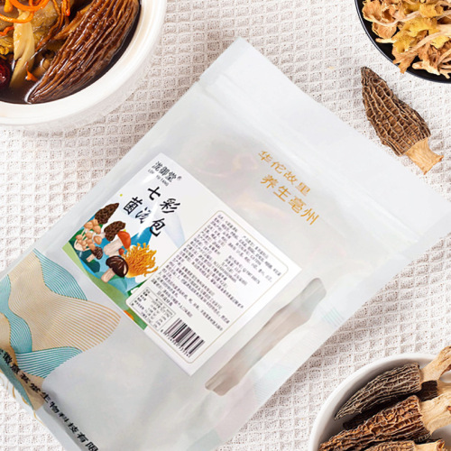 Yunnan wholesale mushroom soup bag, morel soup bag 30g, Cordyceps militaris Agaricus blazeitake, colorful mushroom soup bag 35g