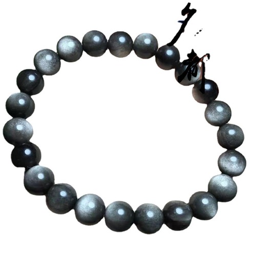 Mingdu Crystal Natural A-grade obsidian bracelet with eyes, double-eyed obsidian bracelet wholesale