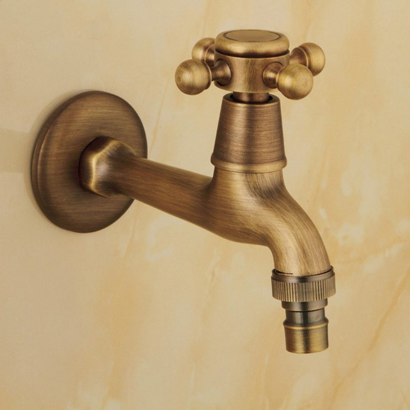 Manufacturer Wholesale All-Copper Antique-Style Washing Machine Faucet European Retro Mop Sink Faucet Long and Short Single Cold Water 4-Point Connector Manufacturer Wholesale All-Copper Antique-Style Washing Machine Faucet European Retro Mop Sink Faucet Long and Short Single Cold Water 4-Point Connector