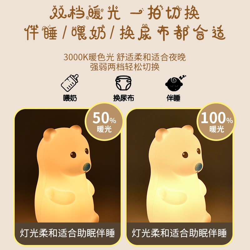 Lámpara de silicona para dormir con luces nocturnas para dar regalos de cumpleaños creativos a las niñas