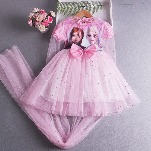 Children's Frozen Elsa Princess Dress Summer Dress Girls Fashionable Elsa Baby Girl Elsa Dress