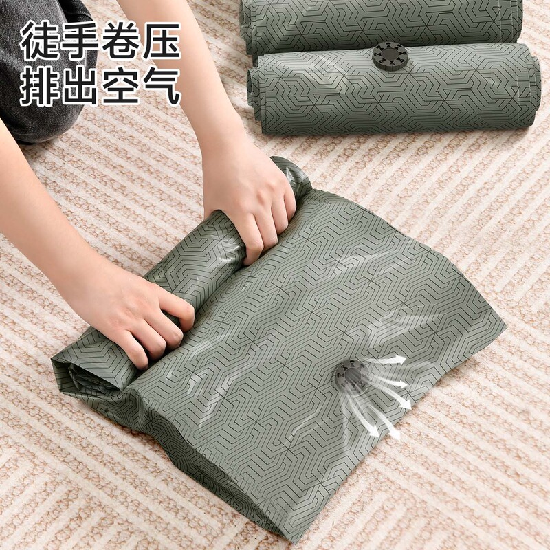 Organizers Recommend Hand-Rolled Vacuum Compression Bags for Travel Storage, No Need for Air Extraction, Moisture-Proof and Waterproof for down Jackets and Clothing