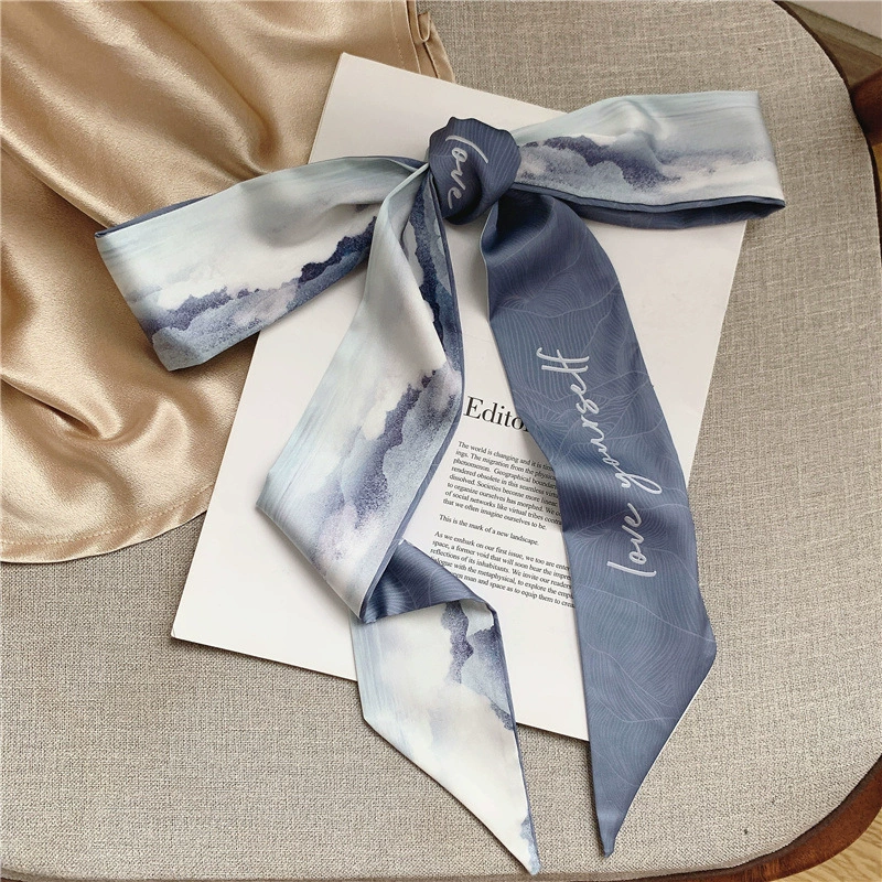 Retro Hair Scarf Ribbon Bow, French-Style Headband Neckerchief, Universal Autumn, 9 Colors