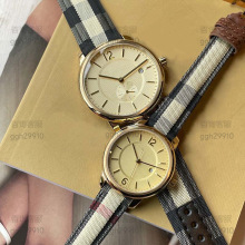 外贸巴宝BU莉手表真皮女表男表情侣款复古防水石英腕表 BU10001