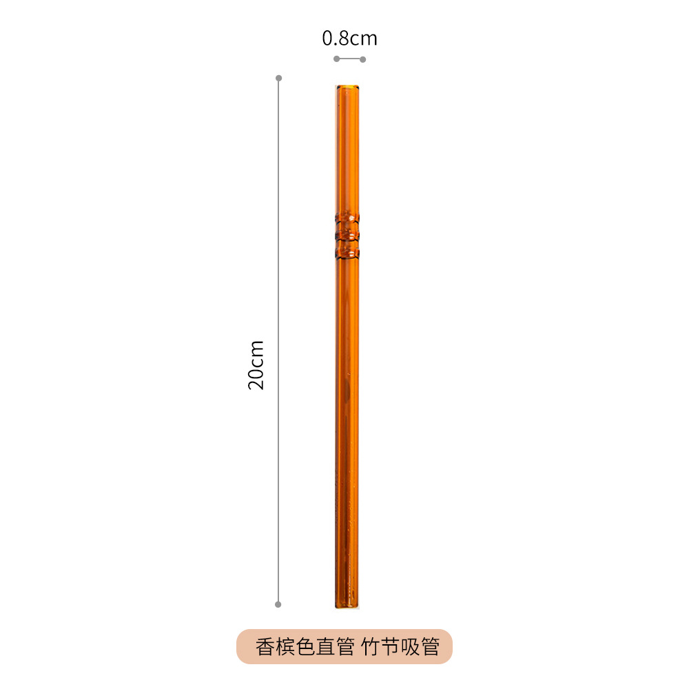 Paja de vidrio de bambú resistente al calor paja de vidrio de borosilicato color mujeres embarazadas y niños jugo bebida ventas directas de la fábrica