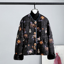 2025年秋冬新款新中式水貂毛轻薄羽绒服国风贵气感保暖短鹅绒服