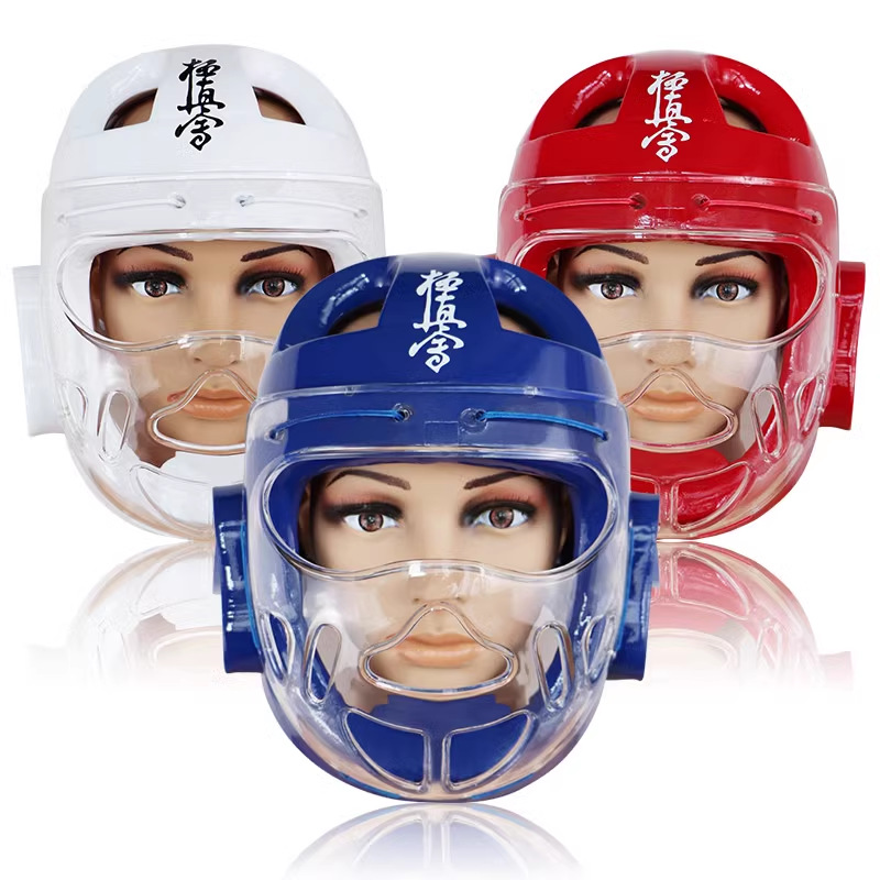Ji Zhen Hui Helmet Visor for Children and Adults, Practical Protective Open-Face Sanda Karate Training Gear with Integrated Head Protection