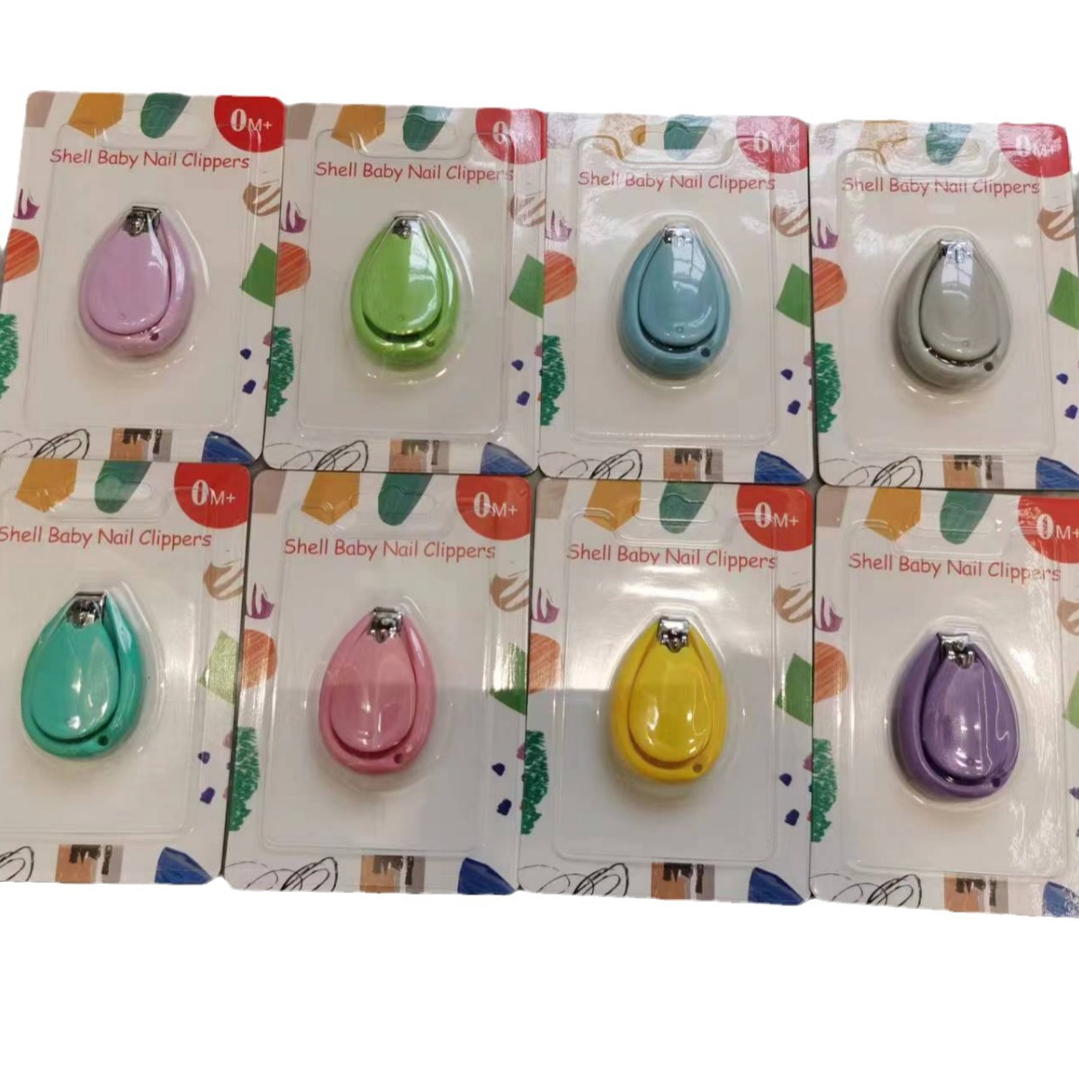 Inglés tarjeta de uñas tijeras de uñas para bebés set adorable conchas